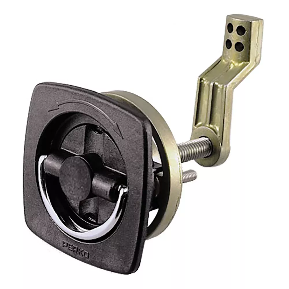 Perko Flush Latch NonLocking 25 x 25 wOffset Cam Bar Flexible Polymer Strike 0932DP1BLK