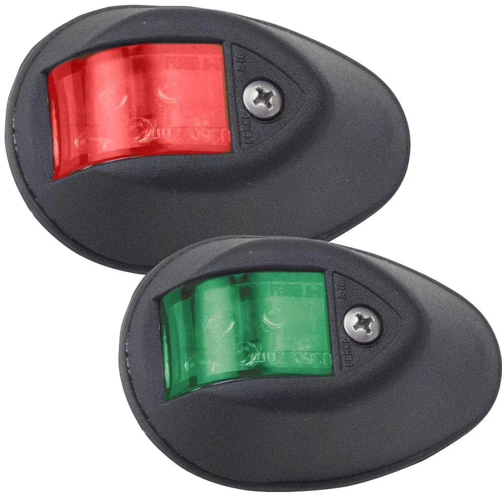 Perko LED Side Lights - Red/Green - 24V - Black Plastic Housing - 0602