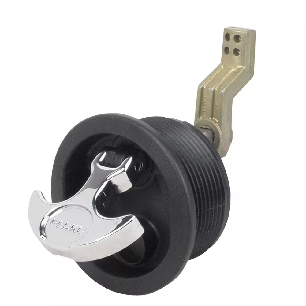Perko Surface Mount Latch fSmooth Carpeted Surfaces wOffset Cam Bar 1092DP1BLK