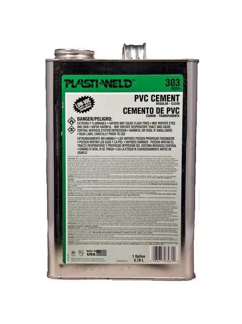 Plasti-Weld G30336S Regular Bodied 303 Clear PVC Cement, 1-Quart