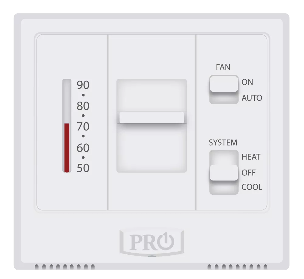 PRO1 T501M Mechanical Non-Programmable Thermostat, 1H/1C, 24V, Heat/Cool