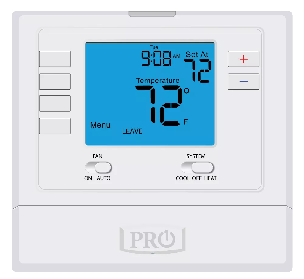 PRO1 T715 Digital 5/1/1-Day Programmable Thermostat, 2H/2C, Multi-Stage, 24V