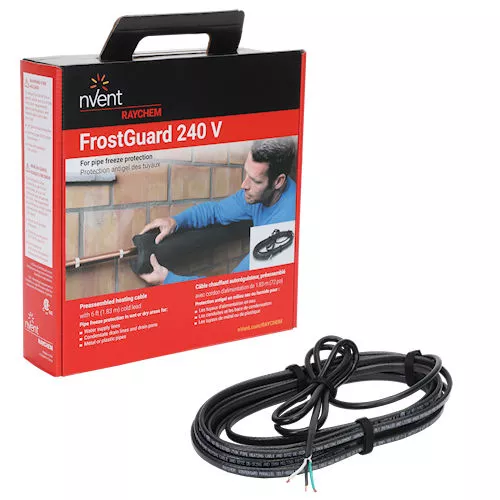 Raychem FG1-24P (P000002025) FrostGuard Freeze Protection Plug-In Heat Cable Kit, 24ft Length, Preassembled, 120V, 6ft Power Cord