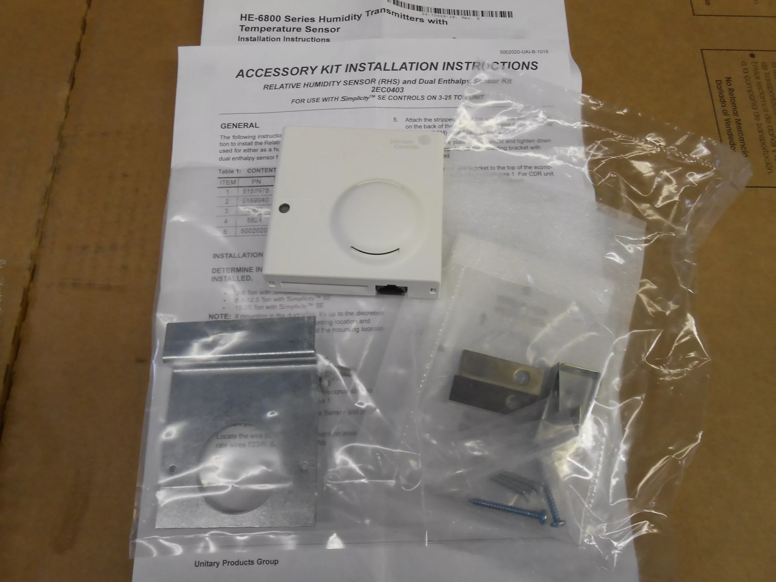 Relative Humidity Sensor(RHS) and Dual Enthalpy Sensor Kit