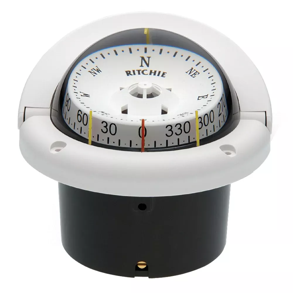 Ritchie HF743W Helmsman Compass Flush Mount White HF743W
