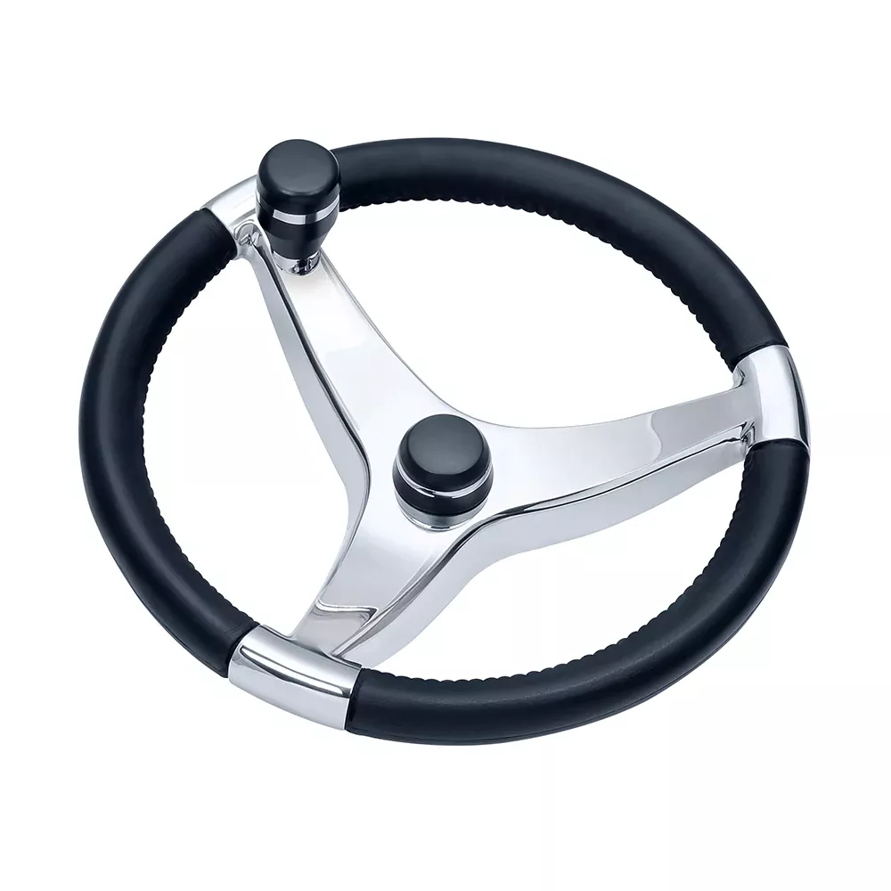 Schmitt Marine Evo Pro 316 Cast Stainless Steel Steering Wheel w/Contr