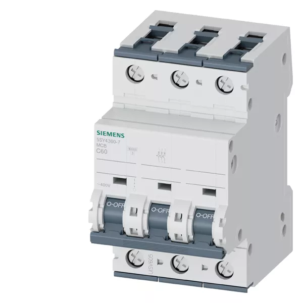Siemens 5SY4360-7 60 Amp Curve C 3-Pole Supplementary Protector