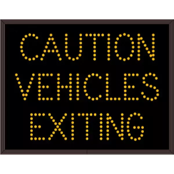 Signal-Tech 19910 TCL1418A-171/120-277VAC CAUTION VEHICLES EXITING Outdoor Blank-out LED Direct-view Sign