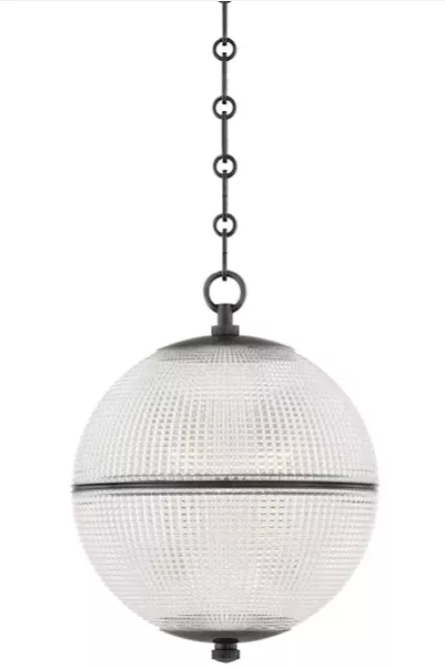 SINGLE BULB 18" WIDE PENDANT CHANDELIER