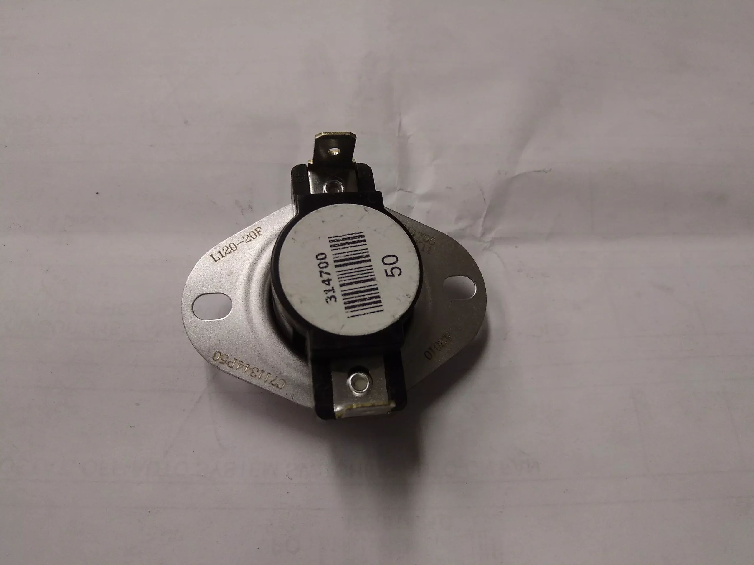 Snap Disc Limit Switch L120-20F, 120F Open, 100F Closed
