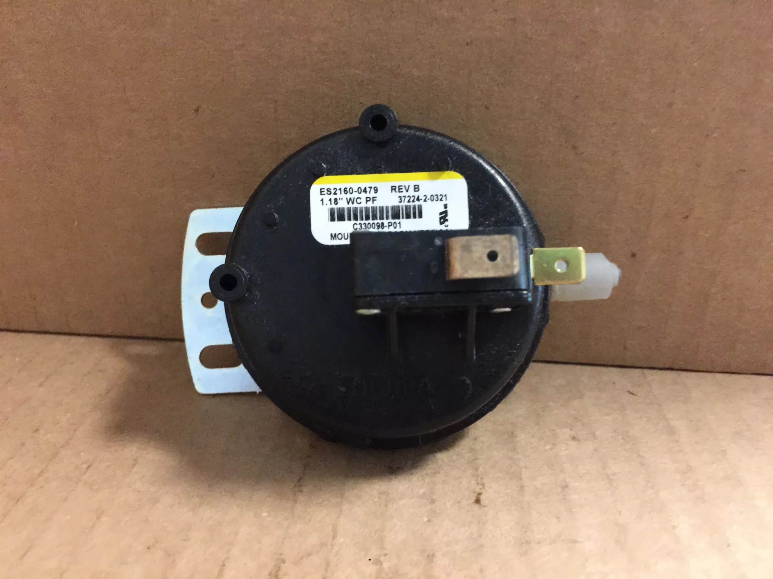 Switch; Furnace Air Pressure Switch, Open-1.18" W.C.