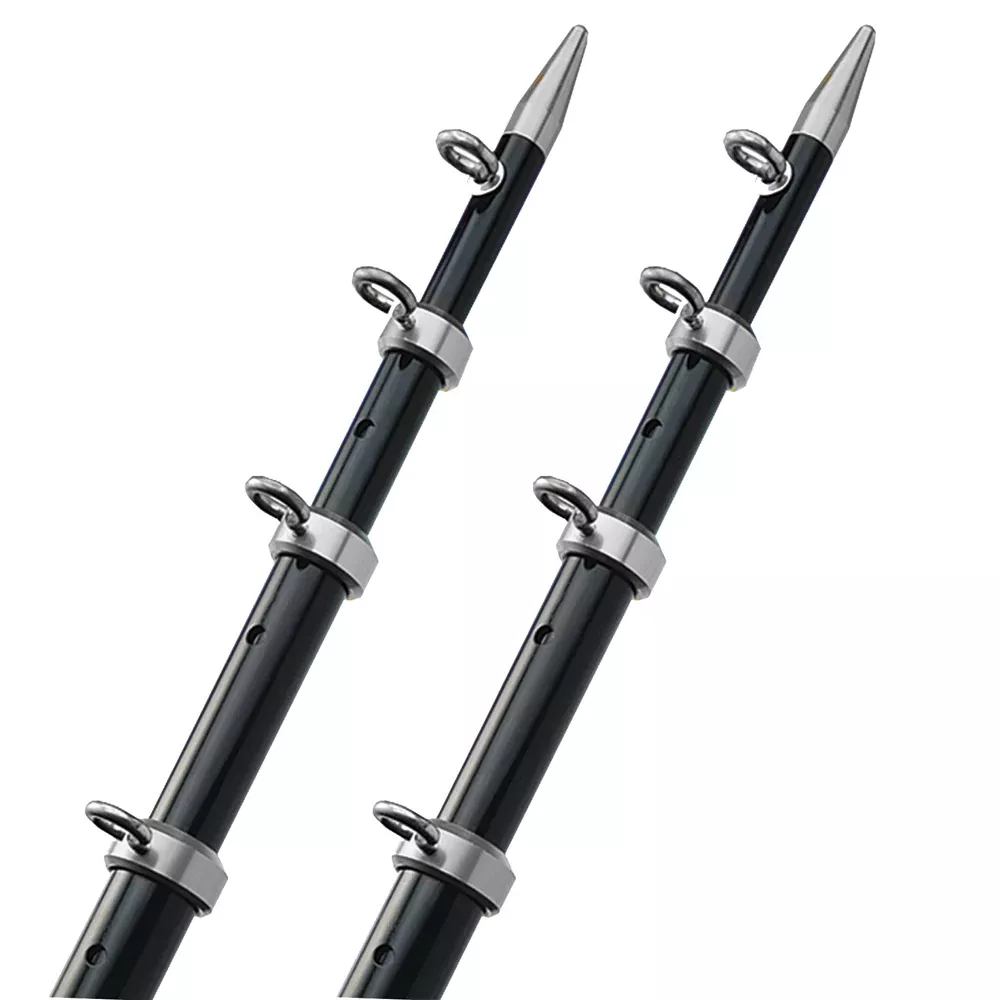 TACO 15' Telescopic Outrigger Poles HD 1-1/2" - Black/Silver [OT-0542B