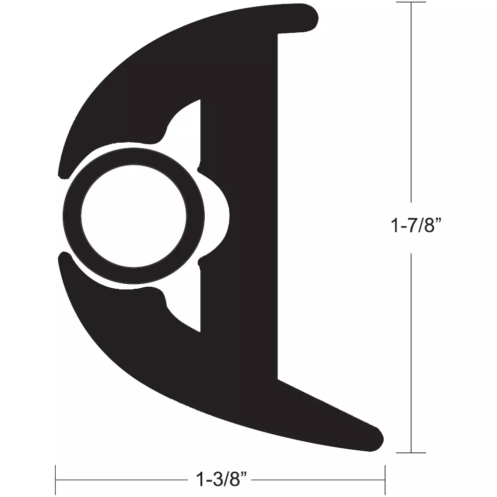 TACO Flex Vinyl Rub Rail Kit - Black w/Black Insert - 50' - 1-7/8" X 1