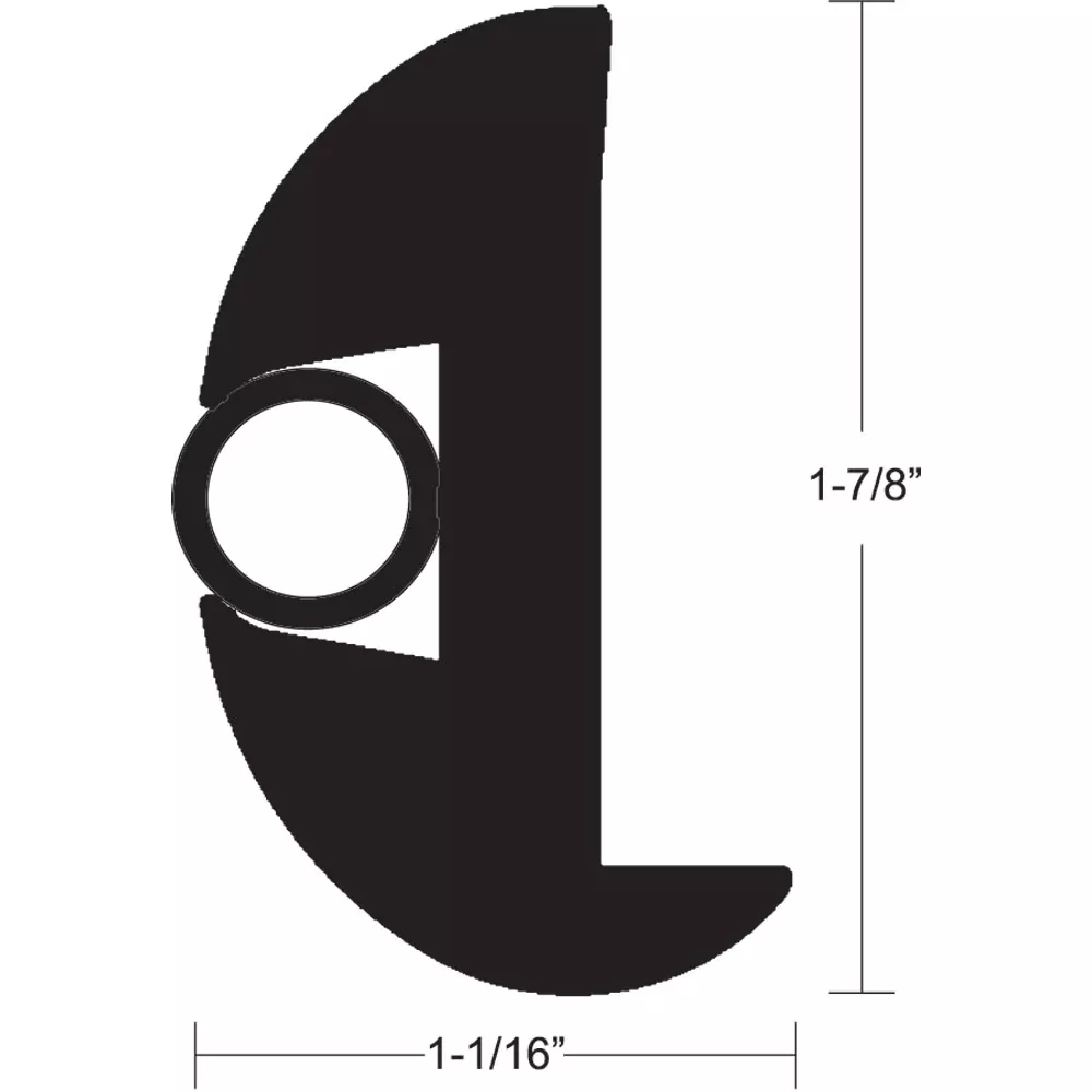 TACO Flex Vinyl Rub Rail Kit Black wBlack Insert 50 178 x 1116 V112423BBK502
