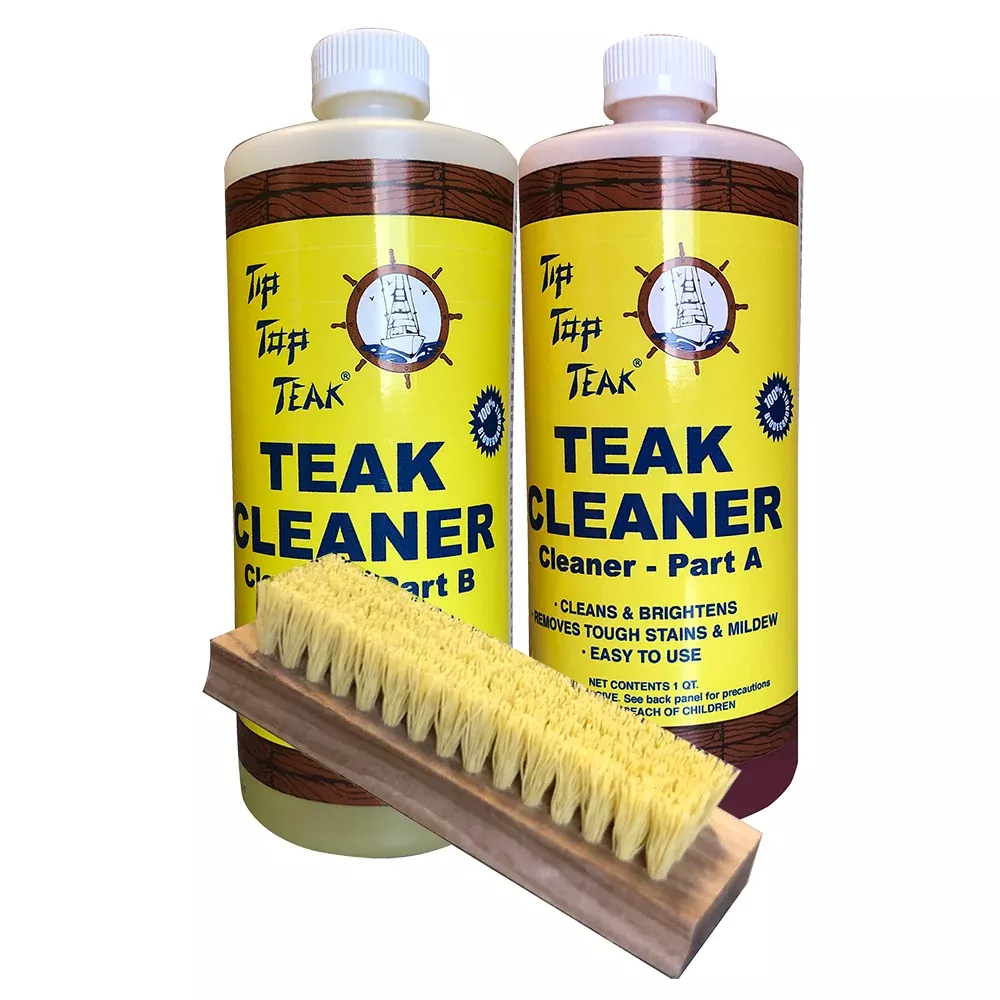 Tip Top Teak Cleaner Kit Part A Part B wBrush TK860