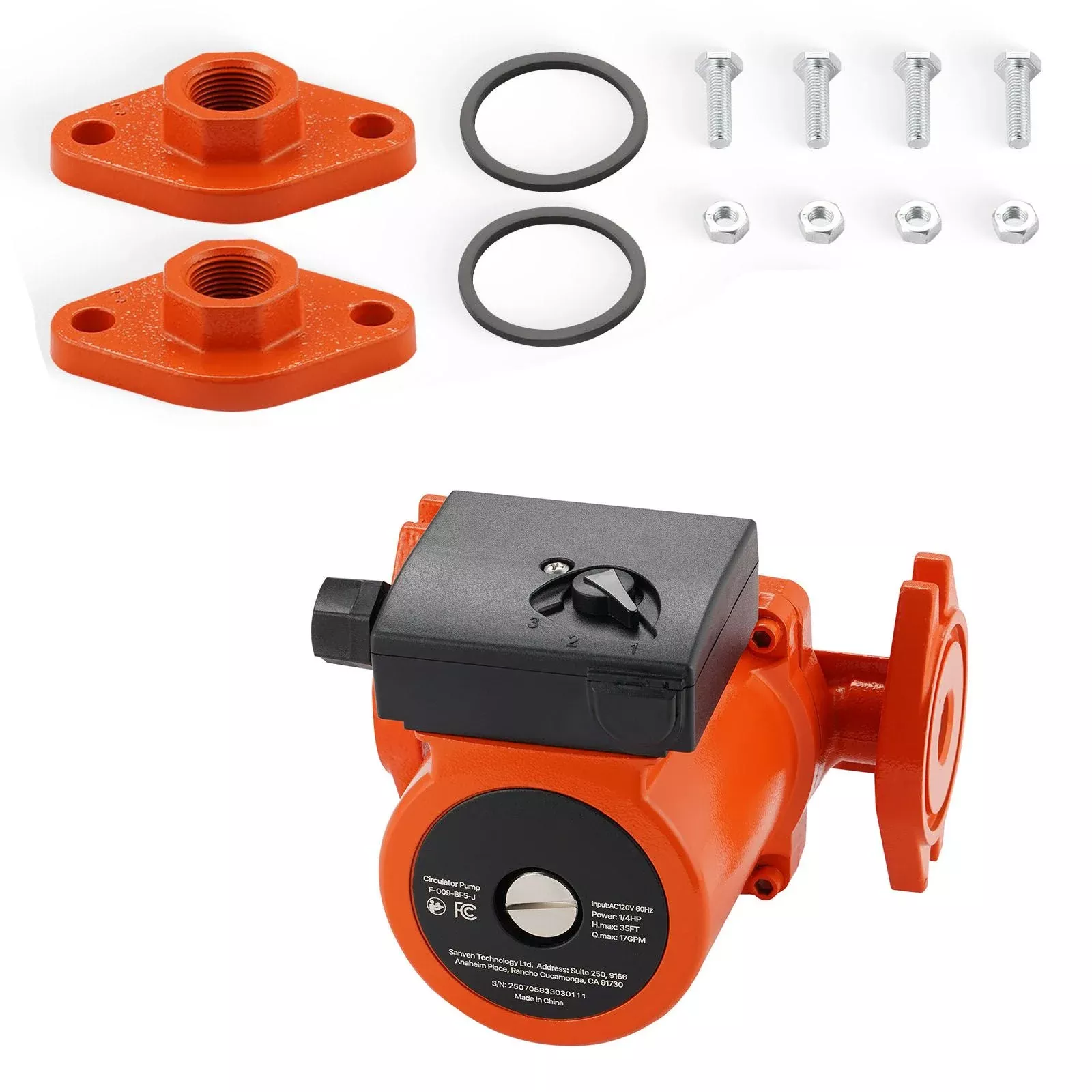 VEVOR Cast Iron Hot Water Circulator Pump 17 GPM