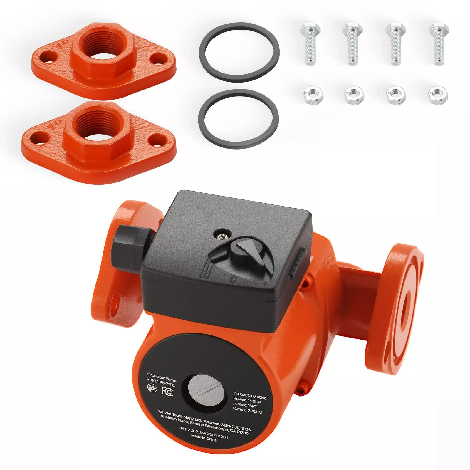 VEVOR Cast Iron Hot Water Circulator Pump 23 GPM