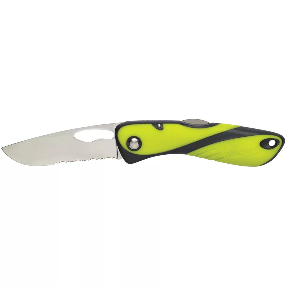 Wichard Offshore Knife Single Serrated Blade Fluorescent 10112
